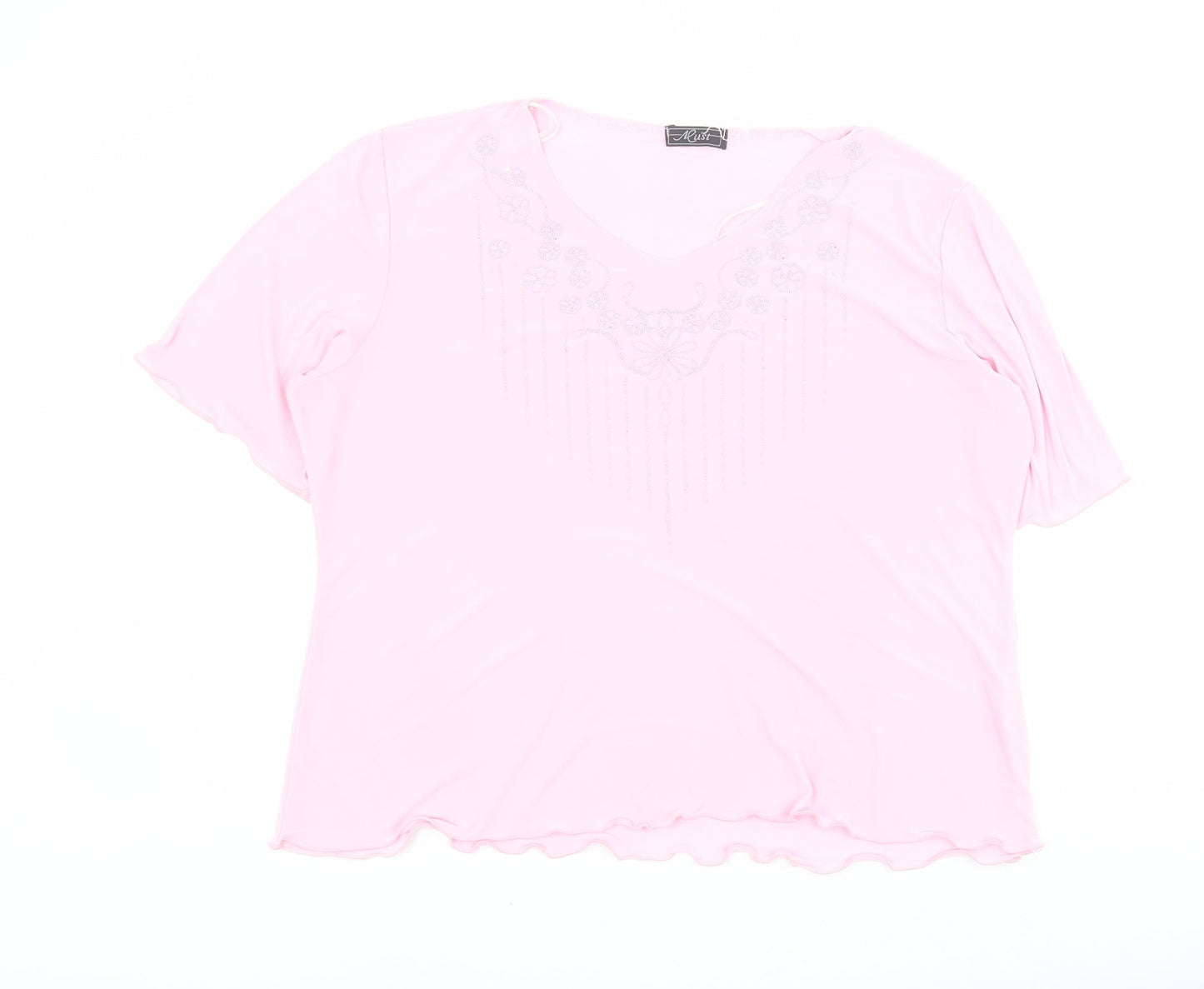 Womens UK Size XL Must Pink Basic Blouse