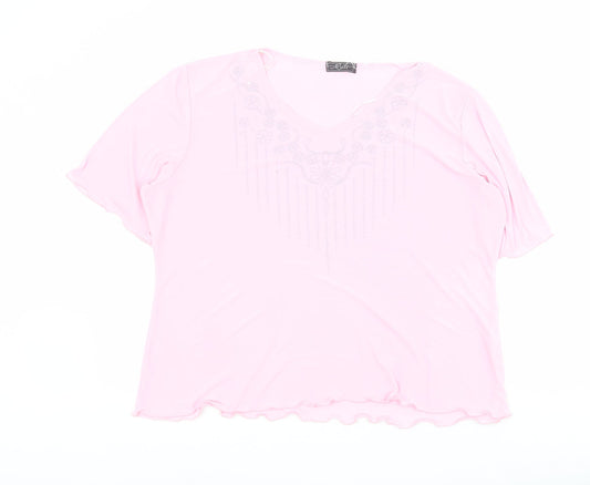 Womens UK Size XL Must Pink Basic Blouse