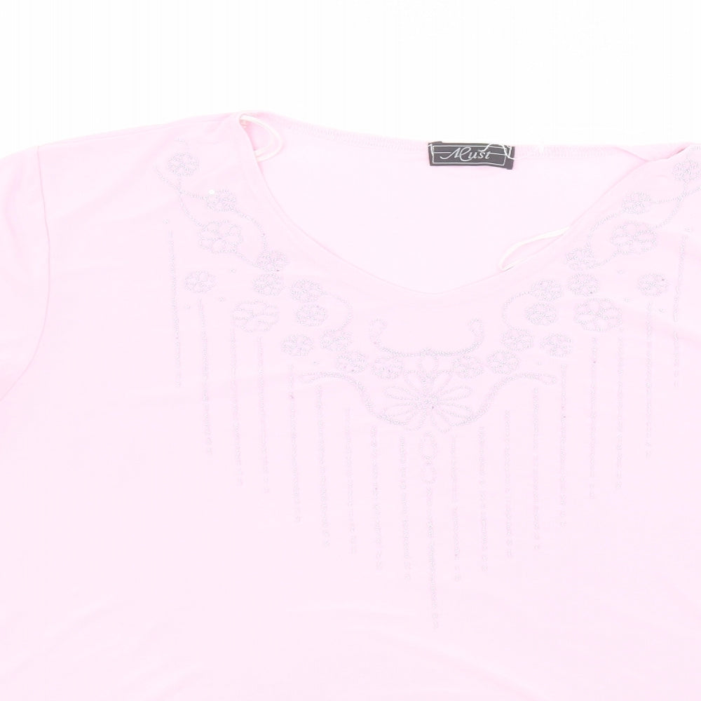 Womens UK Size XL Must Pink Basic Blouse
