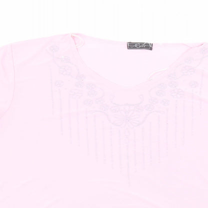 Womens UK Size XL Must Pink Basic Blouse