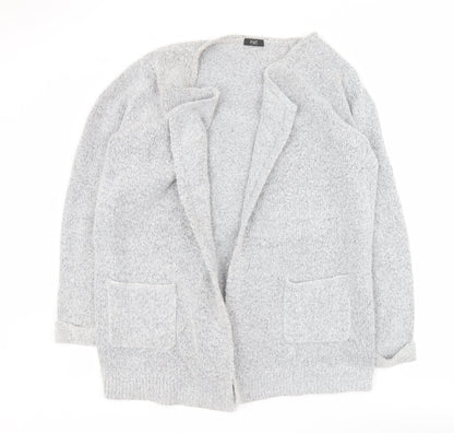 F&F Womens Grey V-Neck  Acrylic Cardigan Jumper Size 12