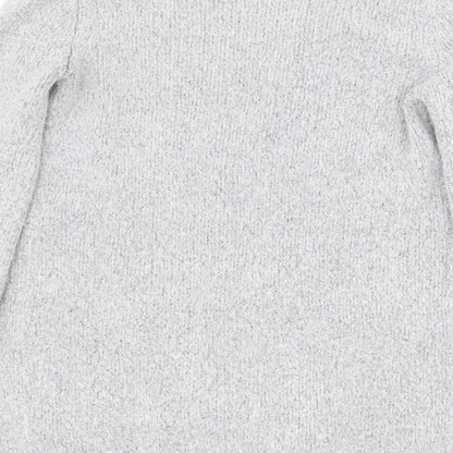 F&F Womens Grey V-Neck  Acrylic Cardigan Jumper Size 12