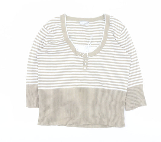 Womens UK Size 14 HEINE Beige Pullover Jumper