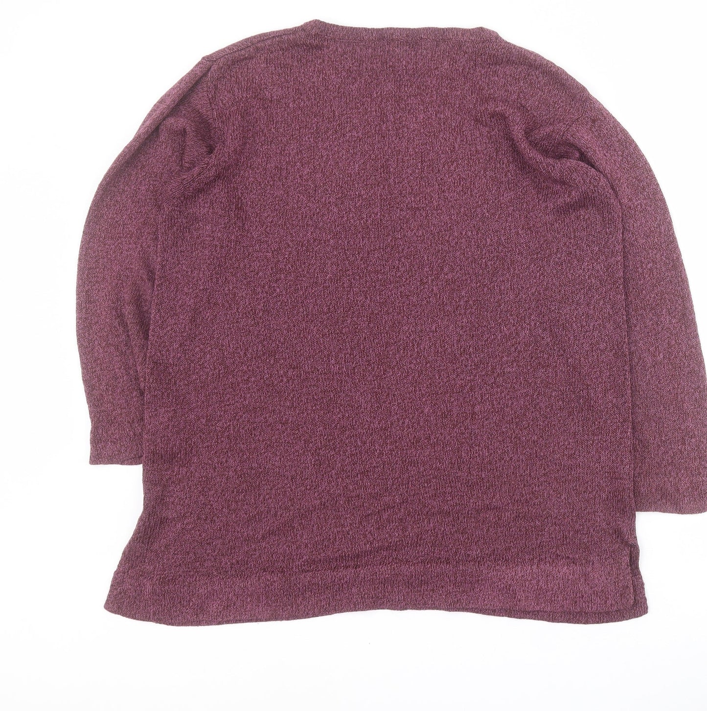 Damart Womens Purple Crew Neck  Acrylic Pullover Jumper Size 14