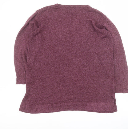 Damart Womens Purple Crew Neck  Acrylic Pullover Jumper Size 14