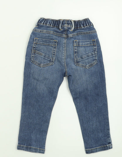 geprge Boys Blue  Cotton Straight Jeans Size 2 Years  Regular Tie