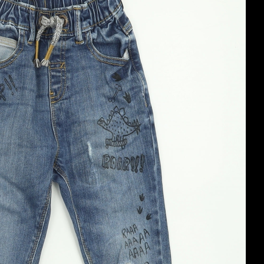 geprge Boys Blue  Cotton Straight Jeans Size 2 Years  Regular Tie