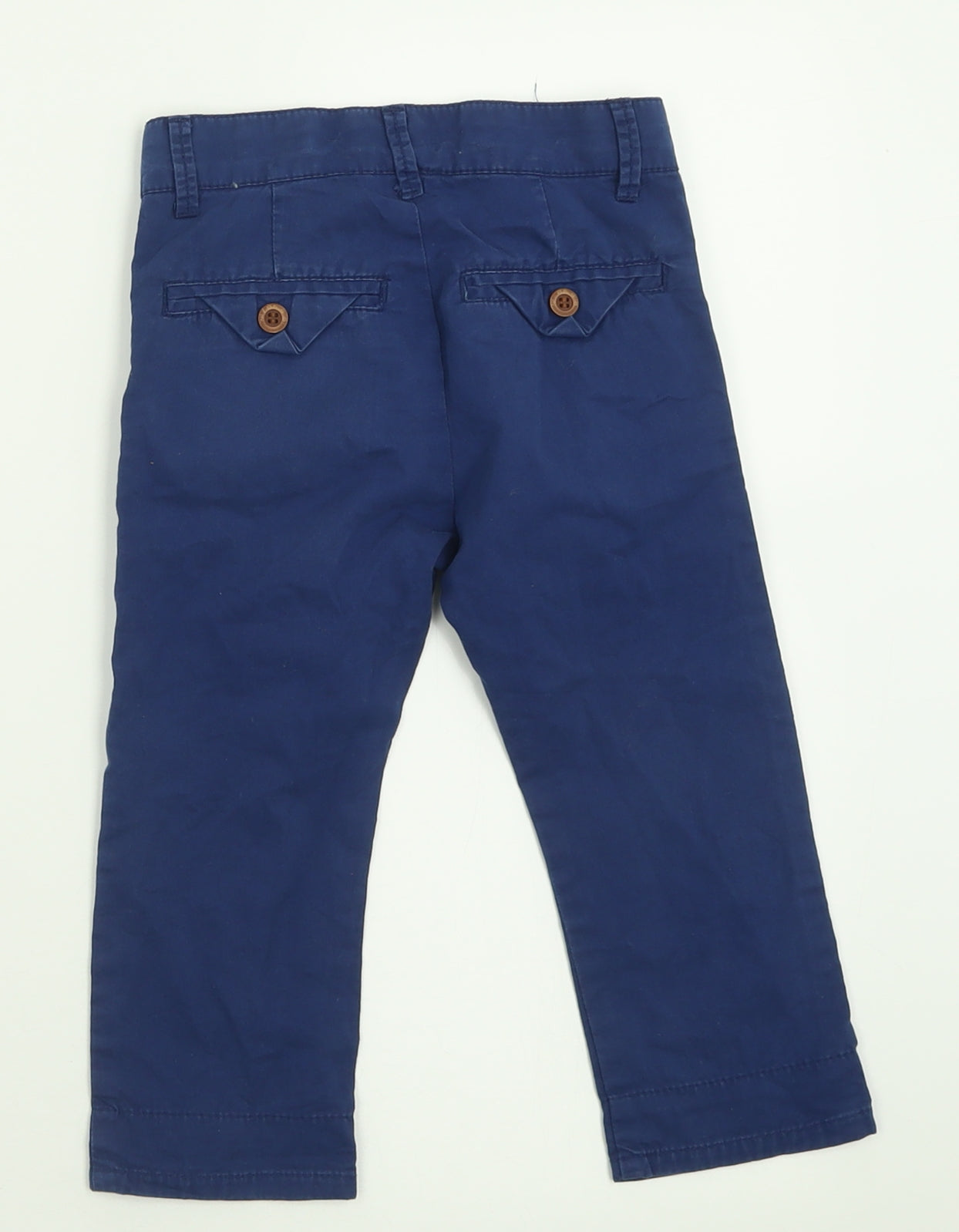 name it Boys Blue  Cotton Chino Trousers Size 2 Years  Regular Button
