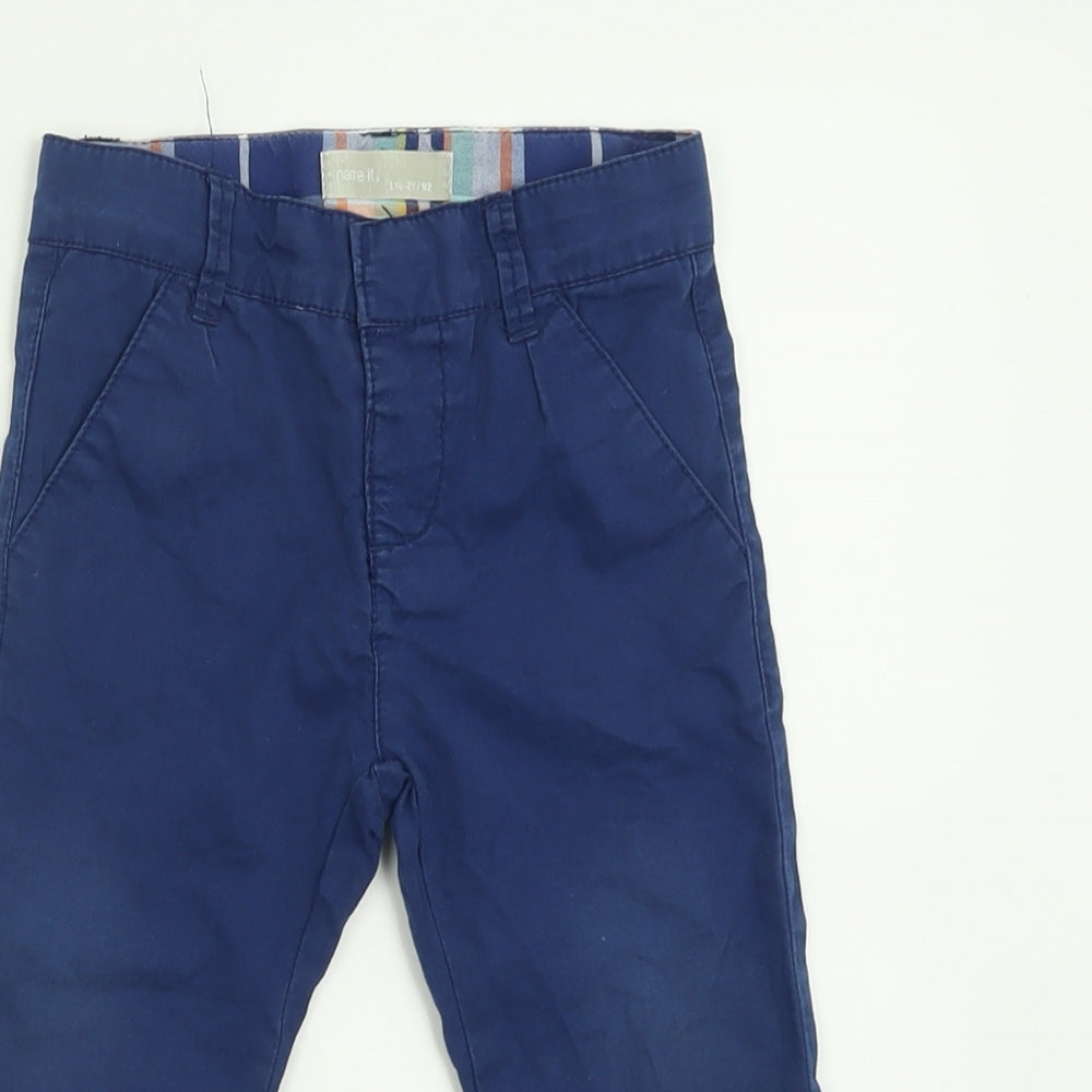 name it Boys Blue  Cotton Chino Trousers Size 2 Years  Regular Button
