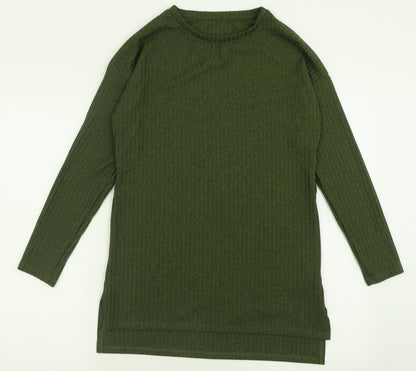 Matalan Womens Green  Polyester Tunic T-Shirt Size 8 Crew Neck