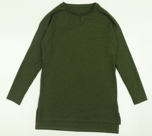 Matalan Womens Green  Polyester Tunic T-Shirt Size 8 Crew Neck