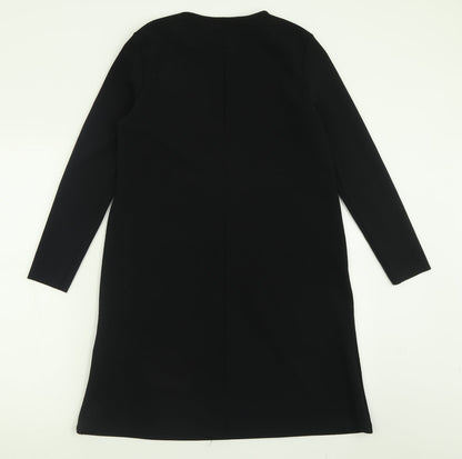 New Look Womens Black Floral Polyester A-Line  Size 10  Crew Neck Pullover