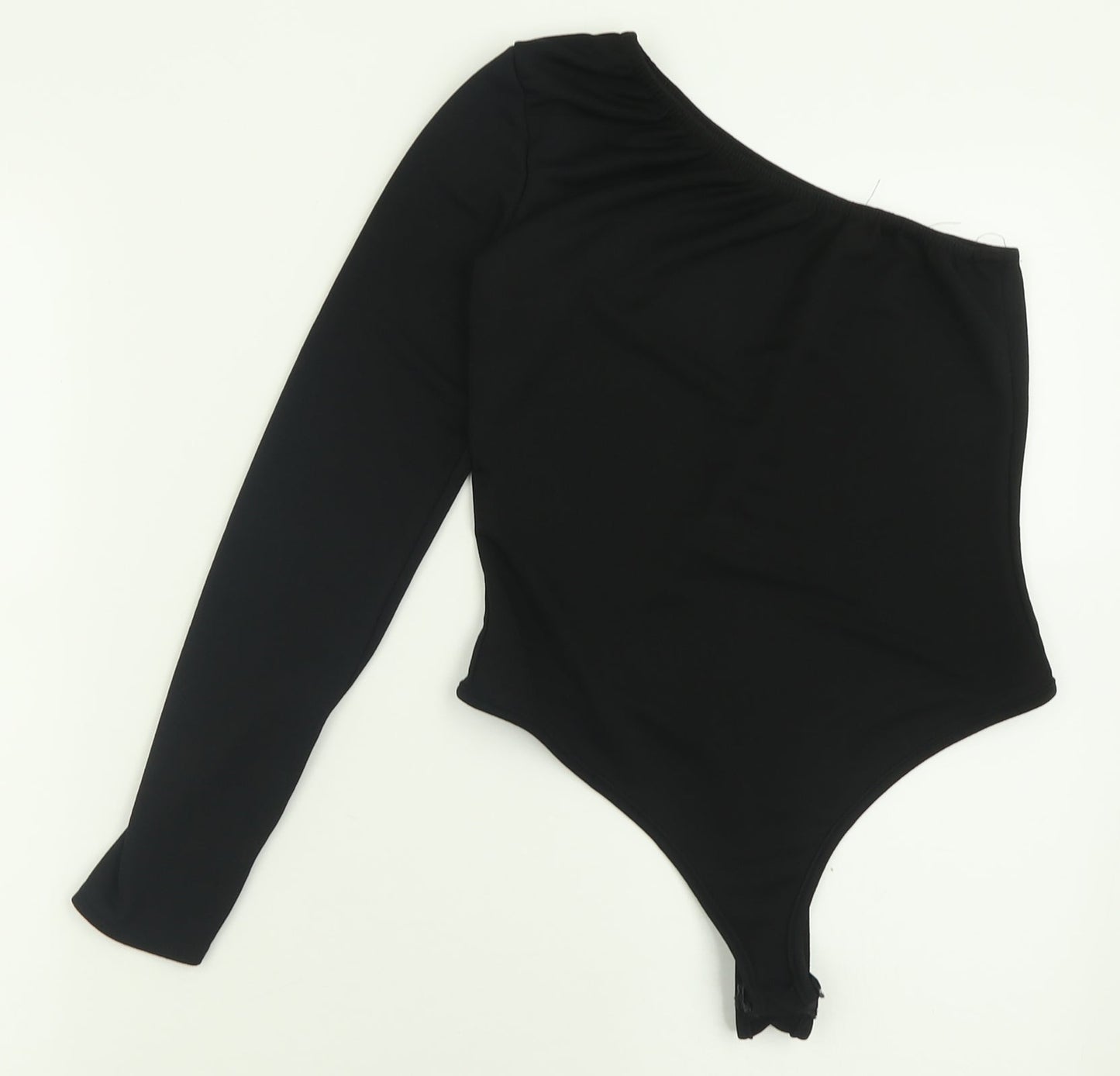 PRETTYLITTLETHING Womens Black  Polyester Bodysuit One-Piece Size 10  Button