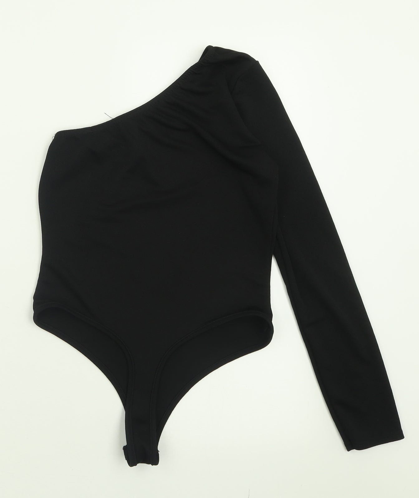 PRETTYLITTLETHING Womens Black  Polyester Bodysuit One-Piece Size 10  Button