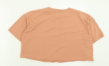 Womens UK Size 6 Topshop Orange Cropped T-Shirt
