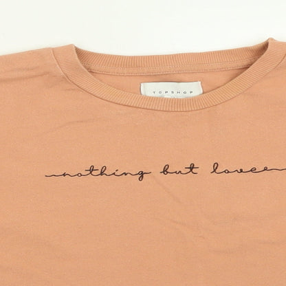 Womens UK Size 6 Topshop Orange Cropped T-Shirt