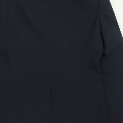 TU Mens Blue  Polyester Jacket Suit Jacket Size 40