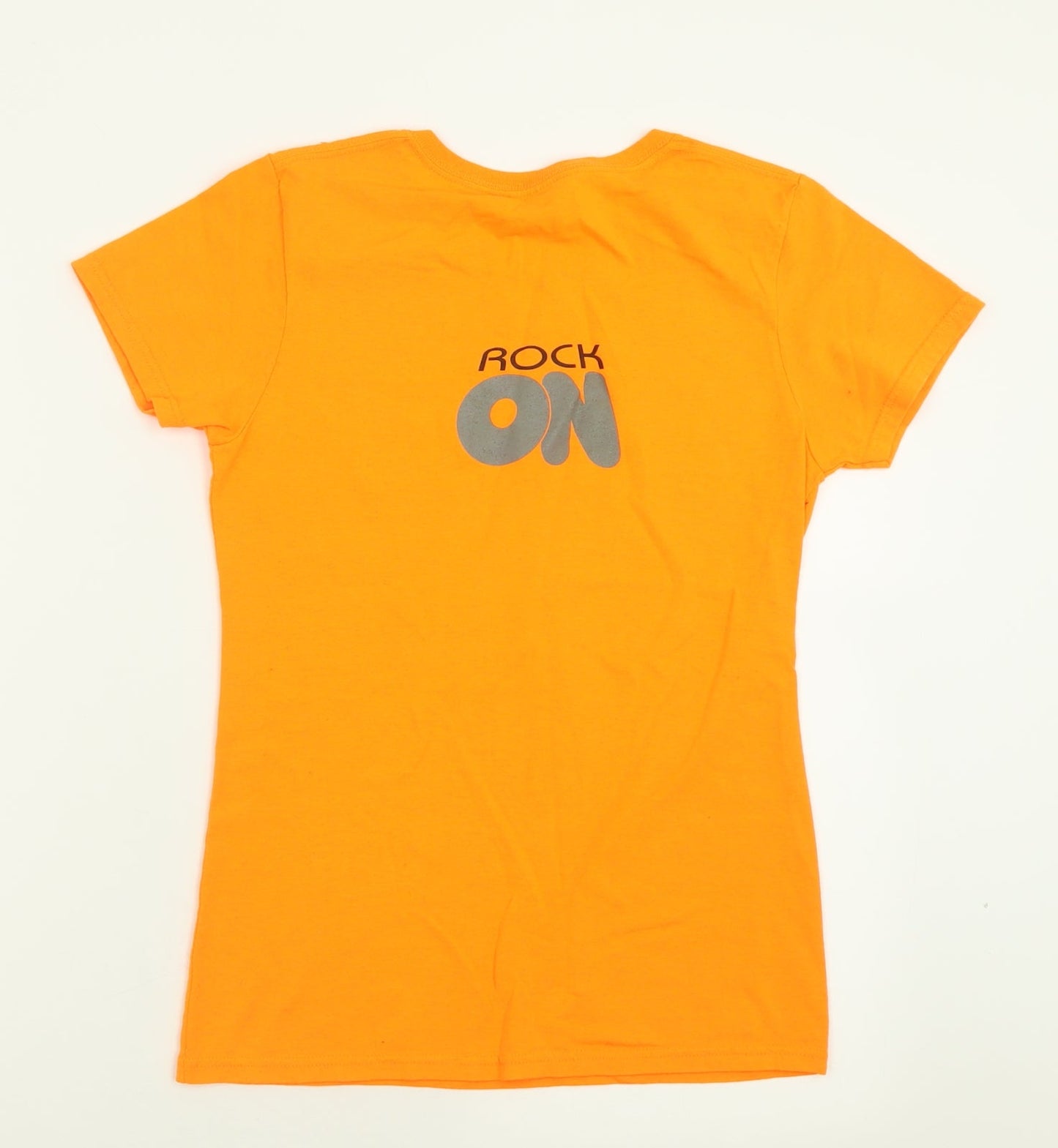 Womens UK Size S Anvil Orange Basic T-Shirt