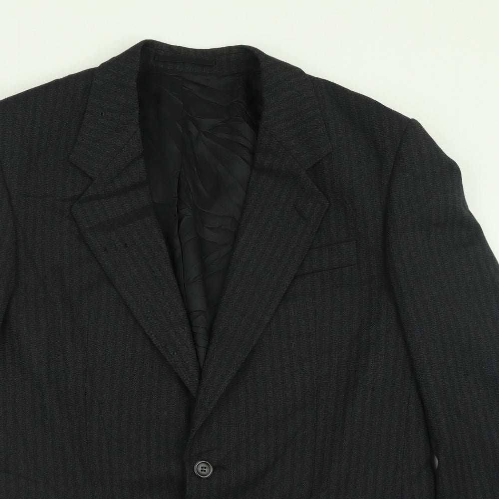 Michael Stewart Mens Black  Acetate Jacket Suit Jacket Size 40