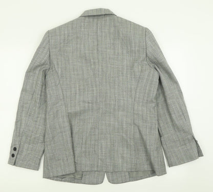 Kasper Womens Grey  Polyester Jacket Suit Jacket Size 12
