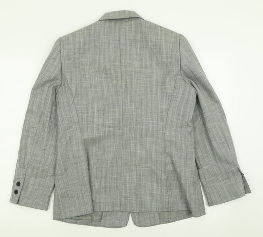 Kasper Womens Grey  Polyester Jacket Suit Jacket Size 12