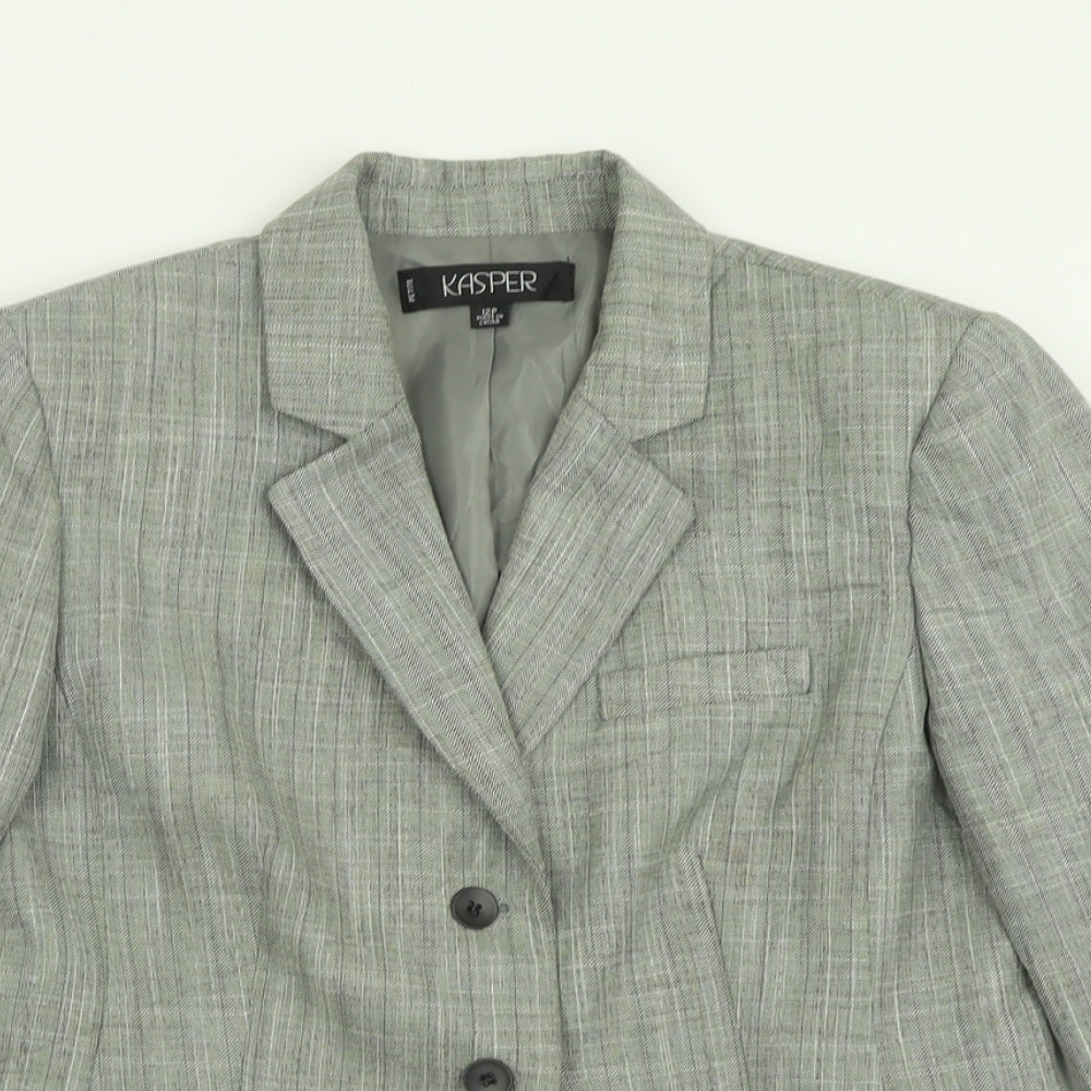 Kasper Womens Grey  Polyester Jacket Suit Jacket Size 12