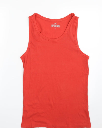 Mens UK Size L Peacocks Red Vest Sweatshirt