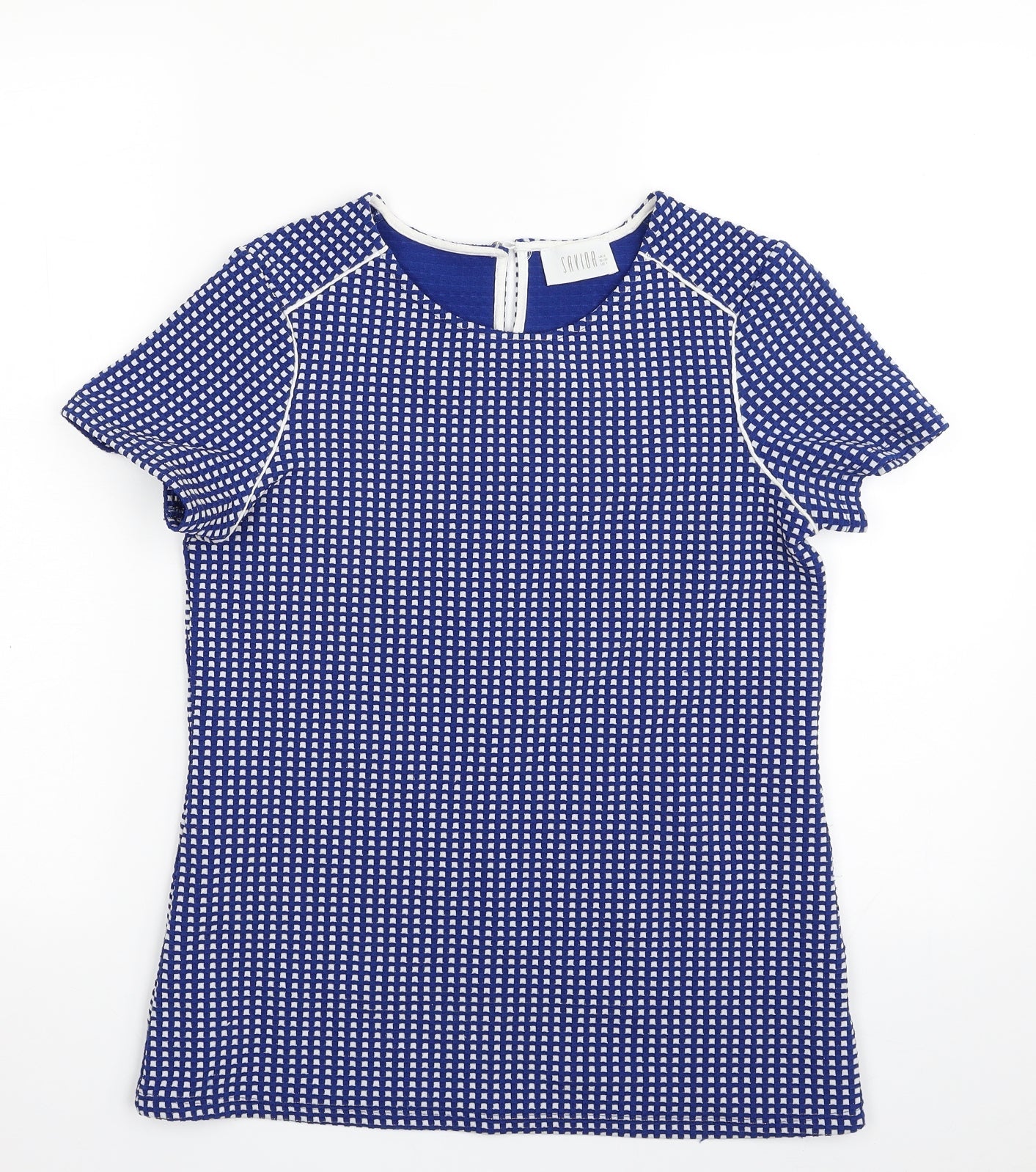 Womens UK Size 8 Savida Blue Tunic Blouse