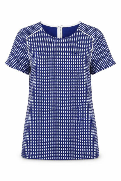 Womens UK Size 8 Savida Blue Tunic Blouse