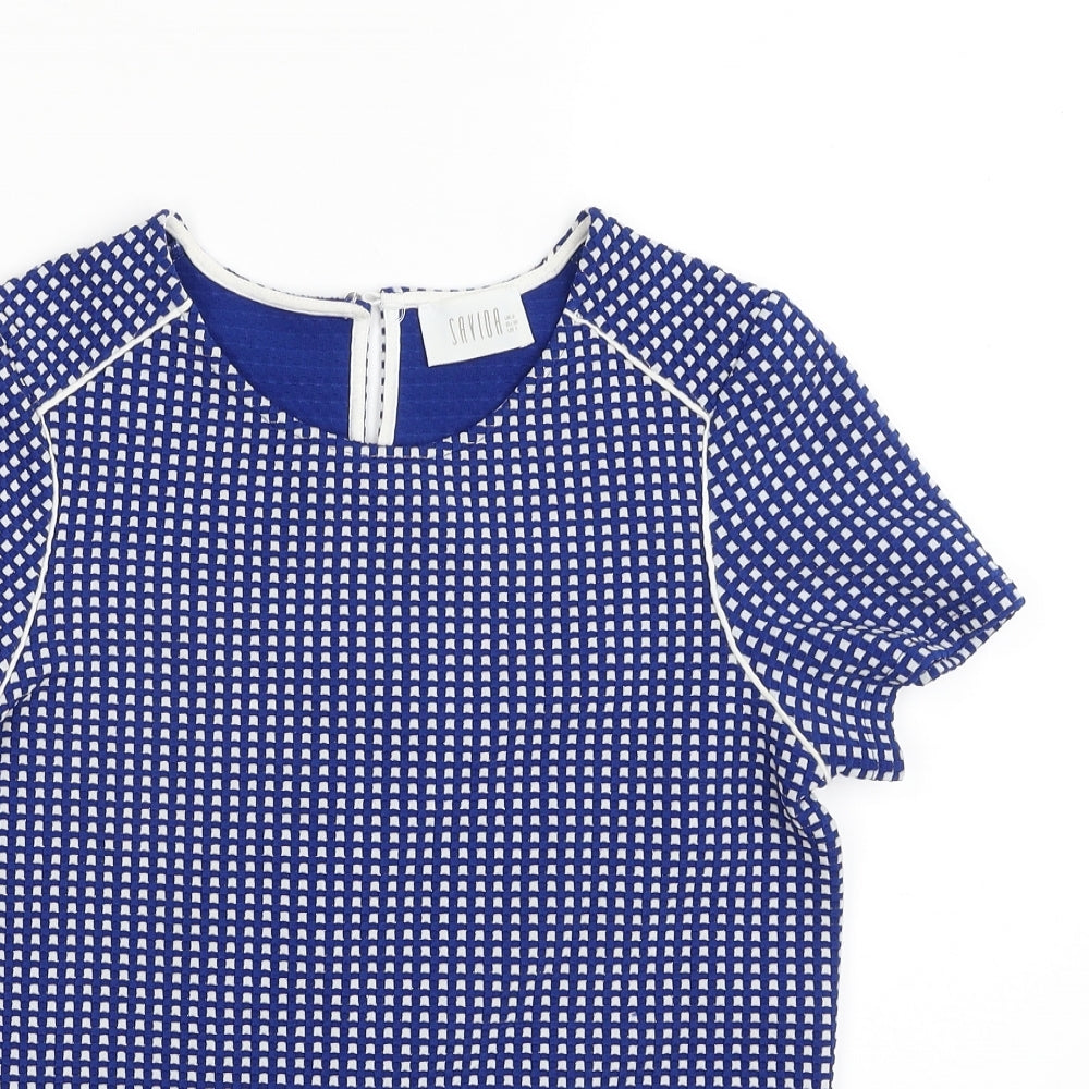 Womens UK Size 8 Savida Blue Tunic Blouse