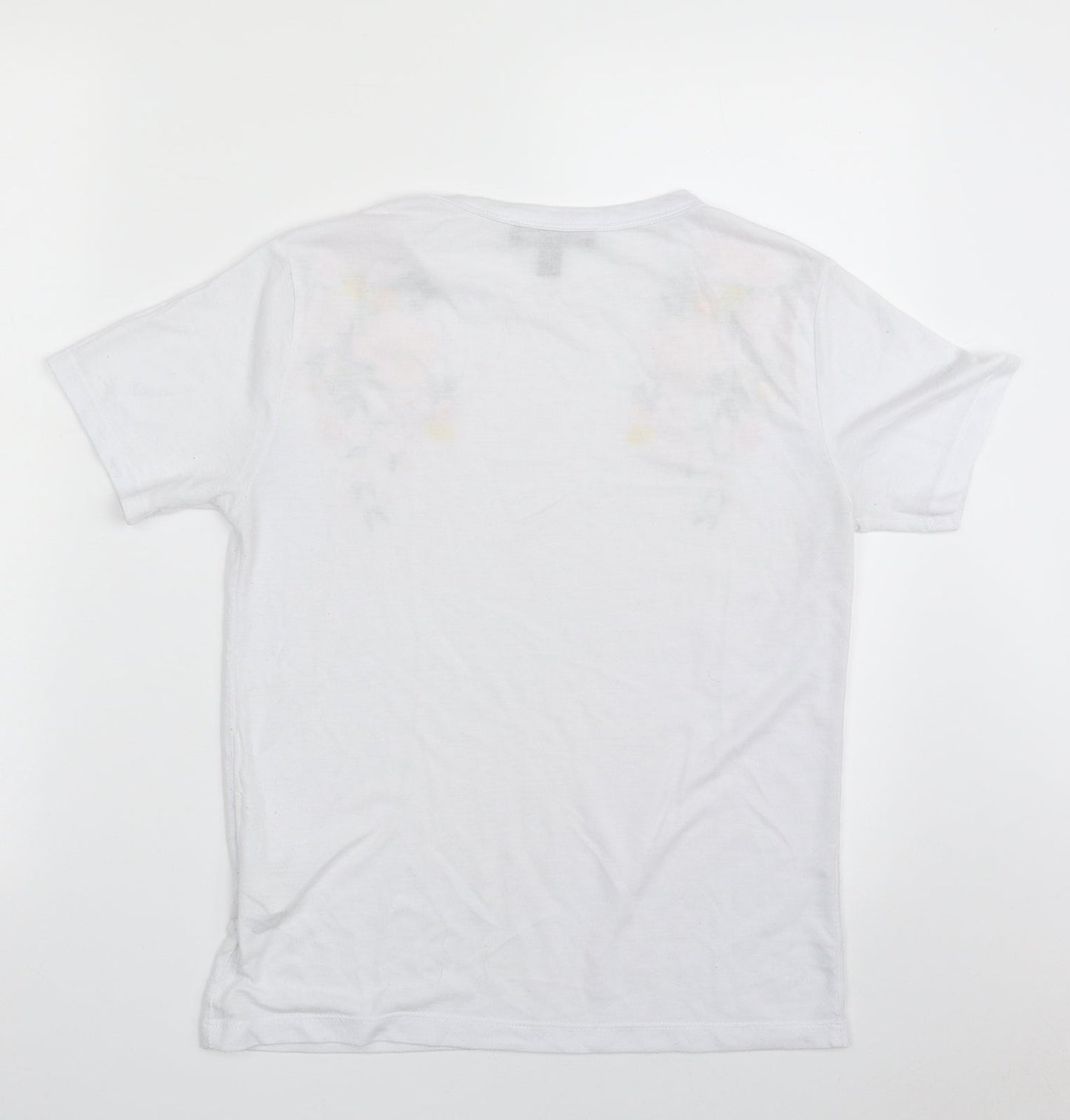 Atmosphere Womens White  Polyester Basic T-Shirt Size 8 Crew Neck