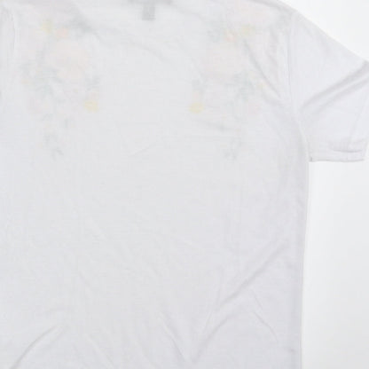 Atmosphere Womens White  Polyester Basic T-Shirt Size 8 Crew Neck