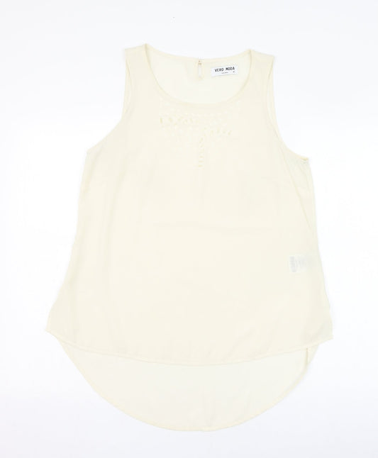 Womens UK Size M VERO MODA Ivory Basic Blouse