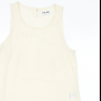 Womens UK Size M VERO MODA Ivory Basic Blouse