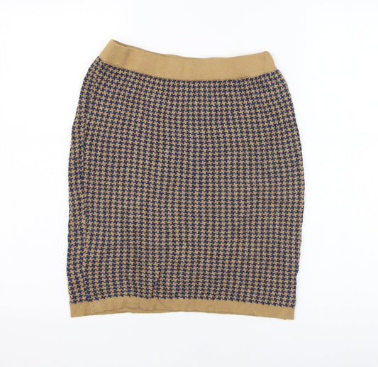 Atmosphere Womens Brown Houndstooth Viscose Straight & Pencil Skirt Size 8