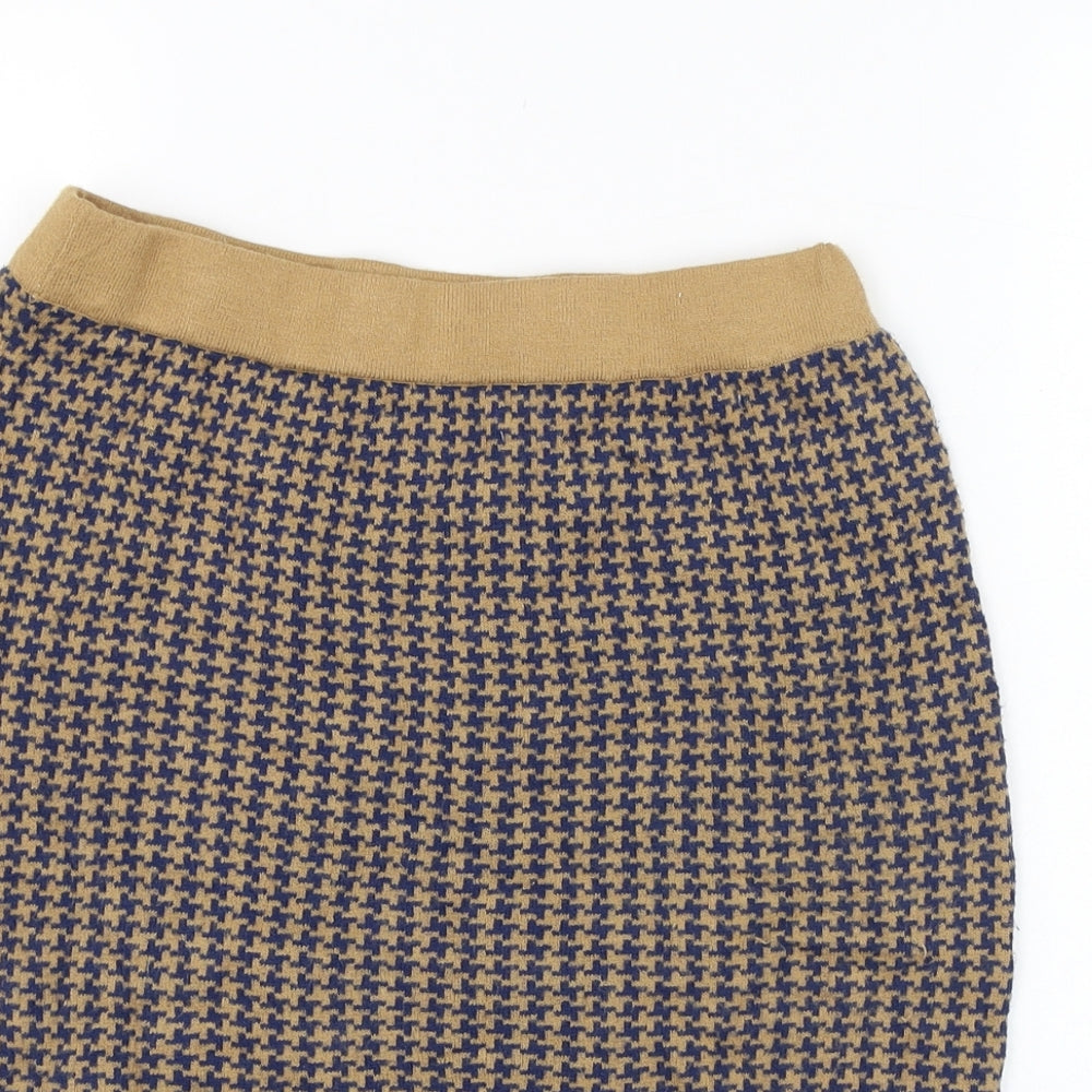 Atmosphere Womens Brown Houndstooth Viscose Straight & Pencil Skirt Size 8