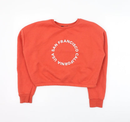 New Look Girls Red  Polyester Pullover Sweatshirt Size 14-15 Years  Pullover - San Francisco California USA