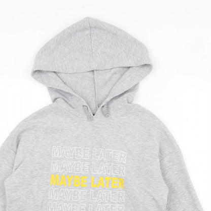 New Look Girls Grey  Cotton Pullover Hoodie Size 12-13 Years  Pullover - Maybe Later