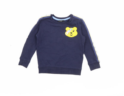 George Boys Blue  Cotton Pullover Sweatshirt Size 3-4 Years   - Pudsey