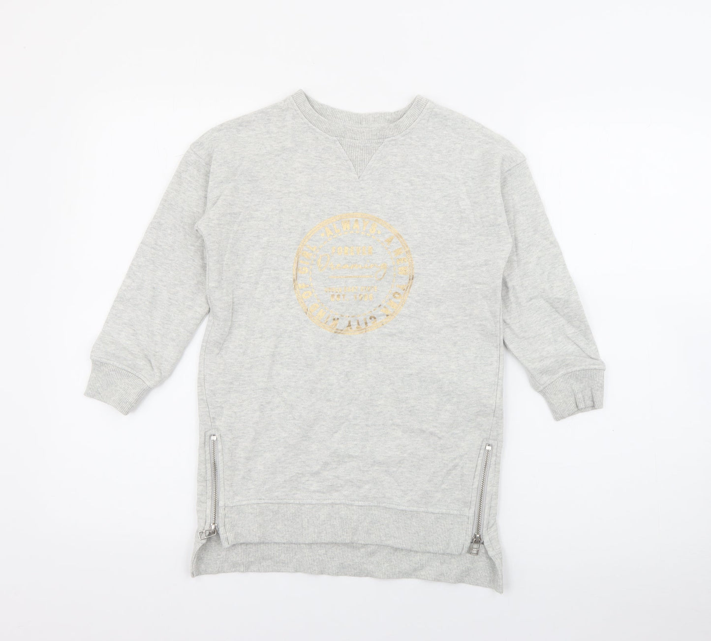 NEXT Girls Grey  Cotton Pullover Sweatshirt Size 6 Years