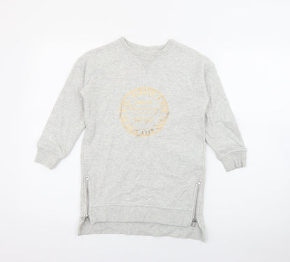 NEXT Girls Grey  Cotton Pullover Sweatshirt Size 6 Years