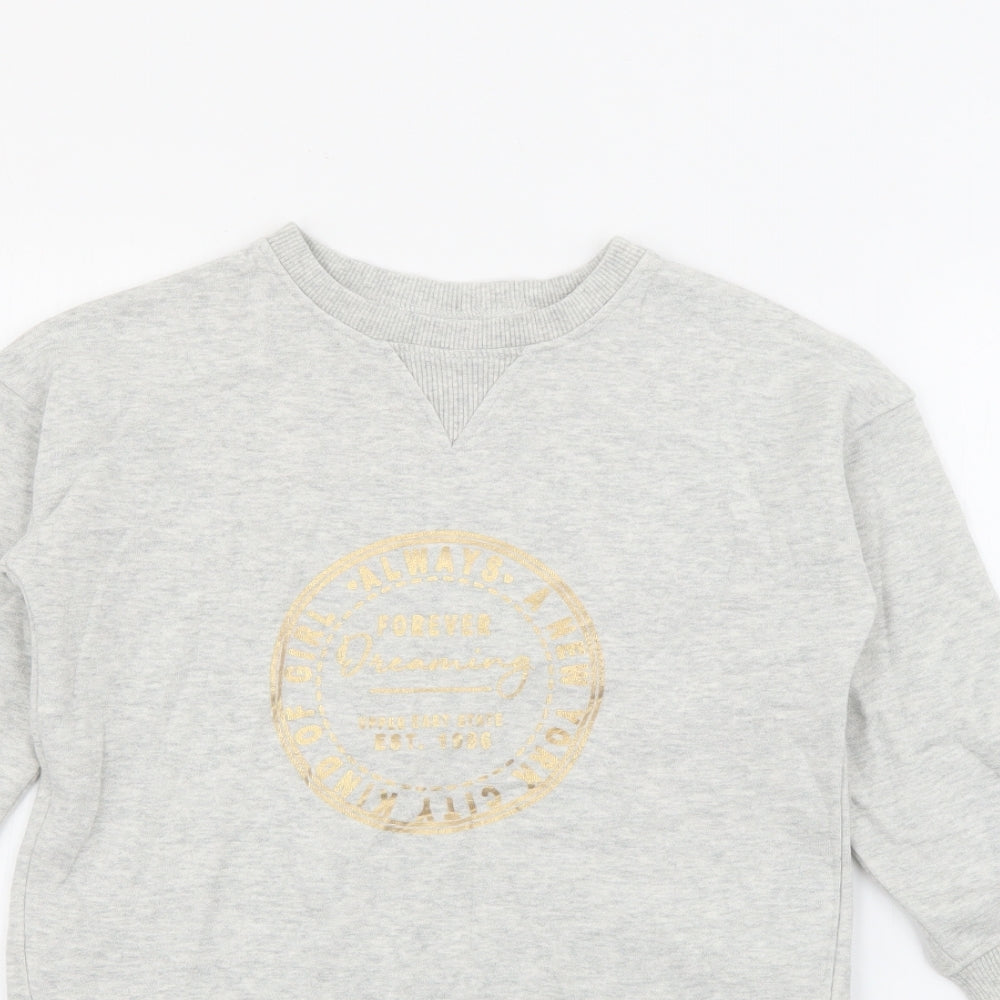 NEXT Girls Grey  Cotton Pullover Sweatshirt Size 6 Years