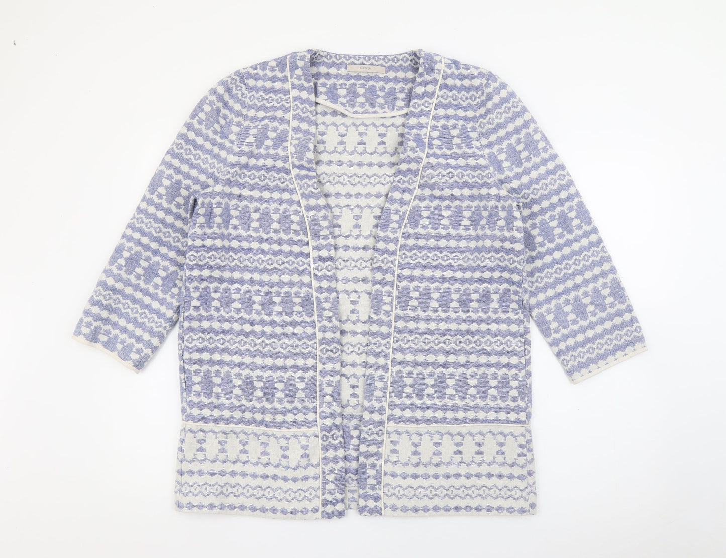 George Womens Blue Geometric  Jacket  Size 14