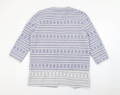 George Womens Blue Geometric  Jacket  Size 14