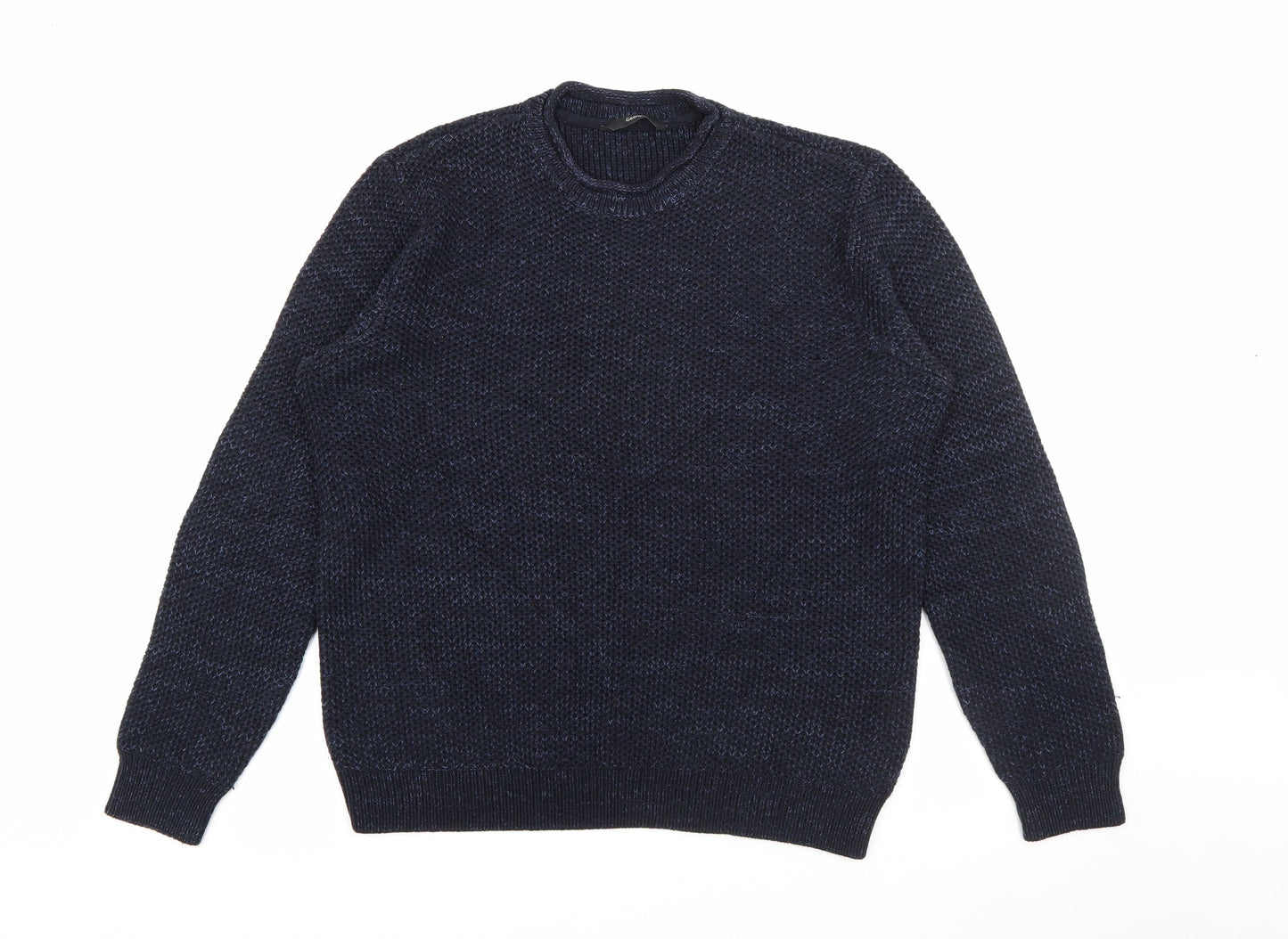 George Mens Blue Crew Neck  Acrylic Pullover Jumper Size M