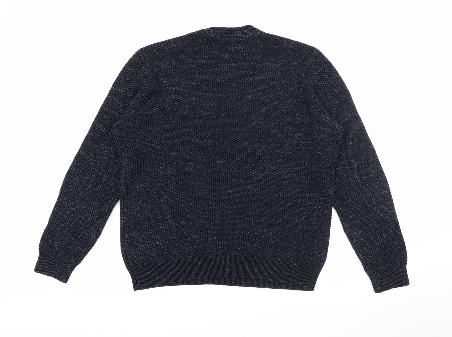 George Mens Blue Crew Neck  Acrylic Pullover Jumper Size M