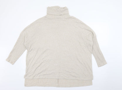 George Womens Beige Roll Neck  Viscose Pullover Jumper Size 12