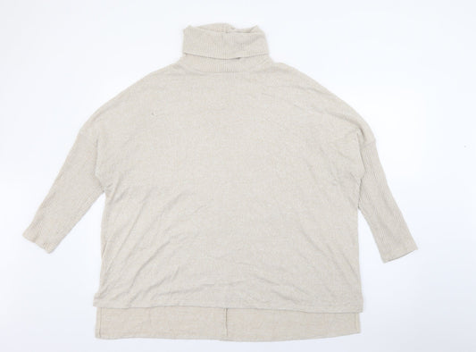 George Womens Beige Roll Neck  Viscose Pullover Jumper Size 12
