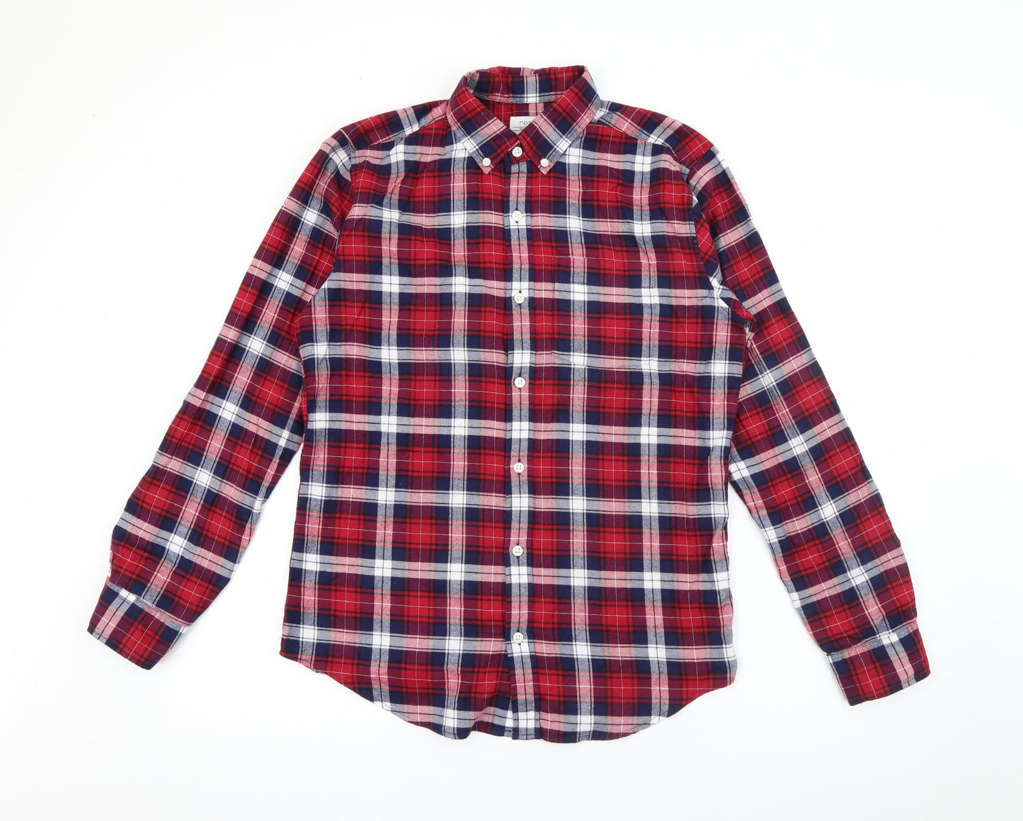 Mens UK Size S NEXT Red  Button-Up Long Sleeve Casual Shirt