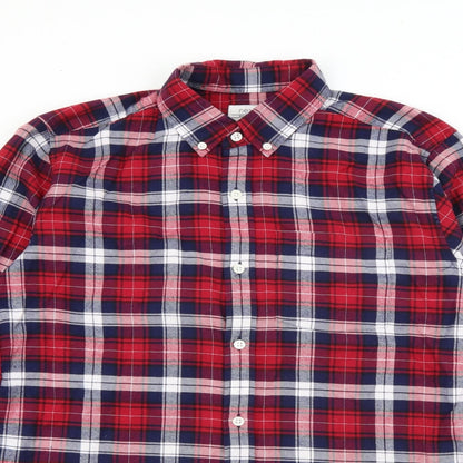 Mens UK Size S NEXT Red  Button-Up Long Sleeve Casual Shirt